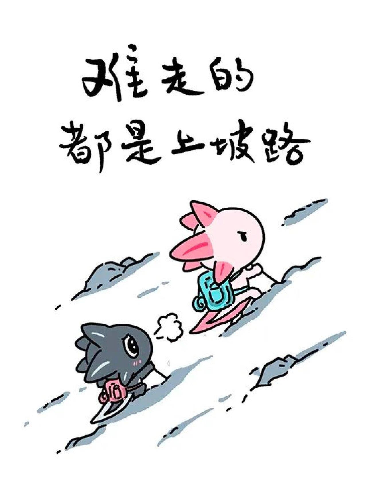 难走的,都是上坡路