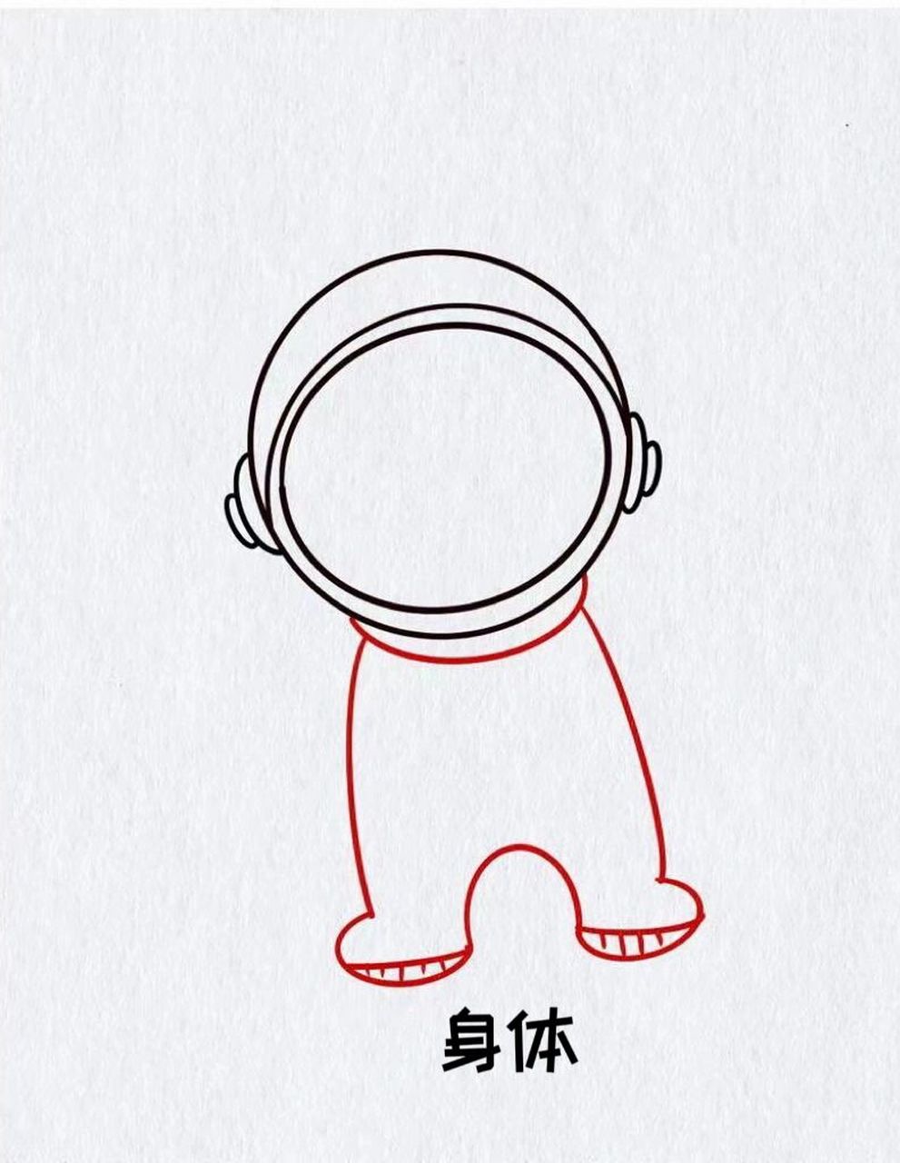 航天员简笔画 神舟十五号飞行任务取的圆满成功啦,让我们一起来学习简