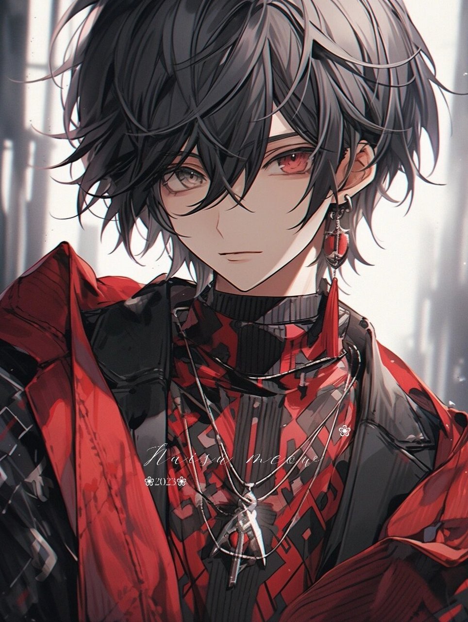 帅气男孩|潮酷冲击力画风红黑配色男生头像 99酷酷的帅气男头系列