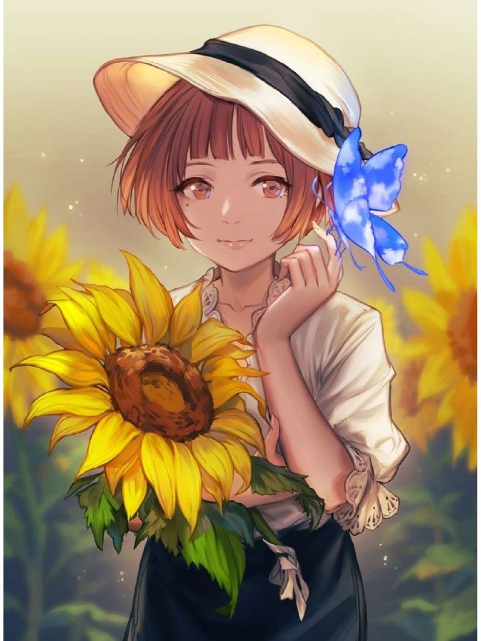 分享一组向日葵少女漫画素材 分享一组女生动漫素材,一共十几张,只能