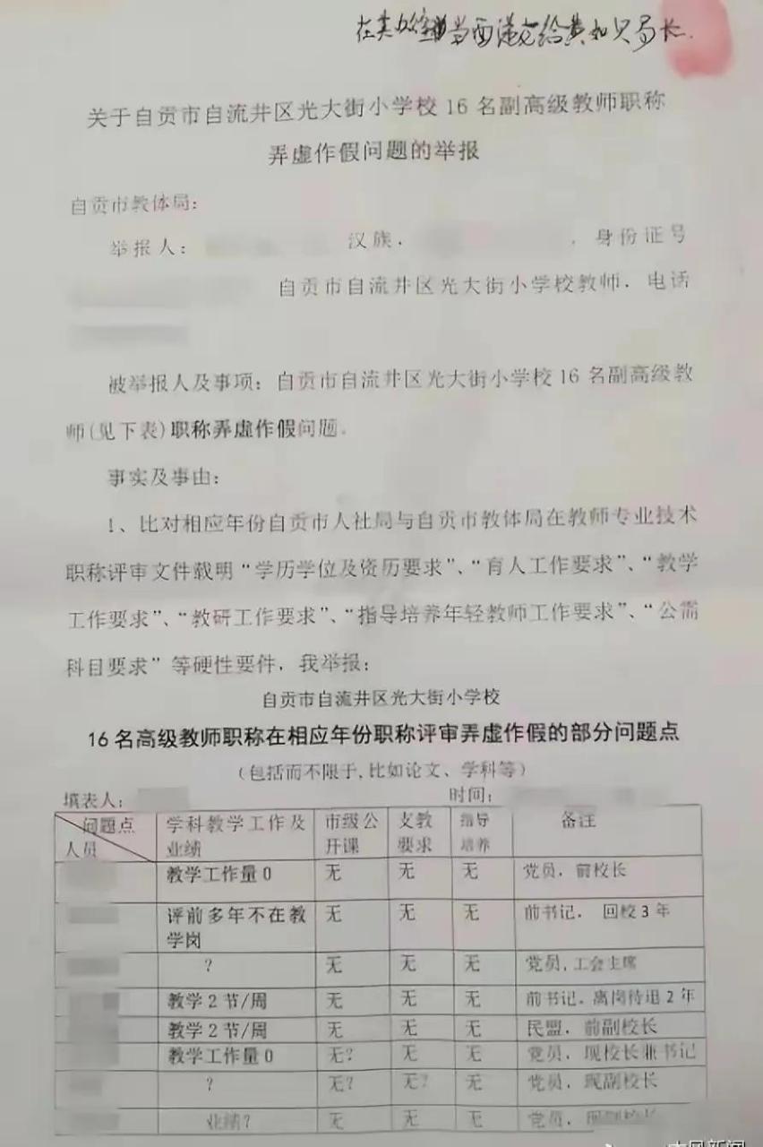 教师举报16名同事副高职称作假 职称评定造假,不就是不在一线吗?