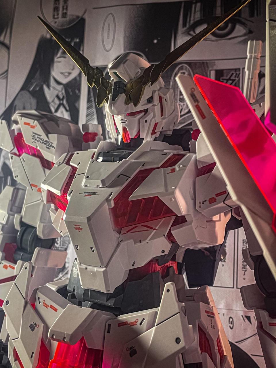 大班mega独角兽全高47.5cm,真的镇宅,加灯效果会更好模玩 高达