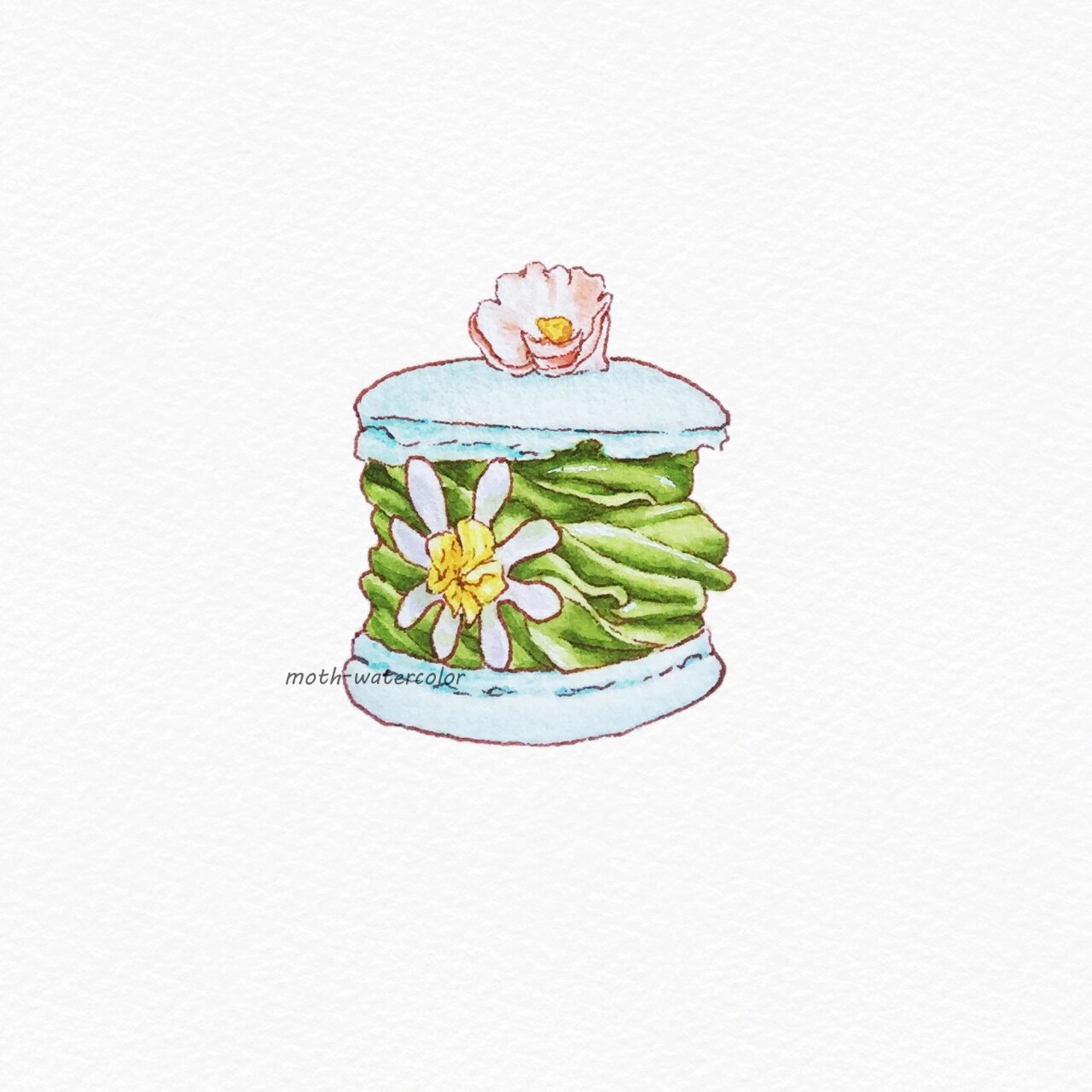 手绘水彩美食-马卡龙合集78 之前超喜欢画韩式马卡龙,好看又好吃 mg