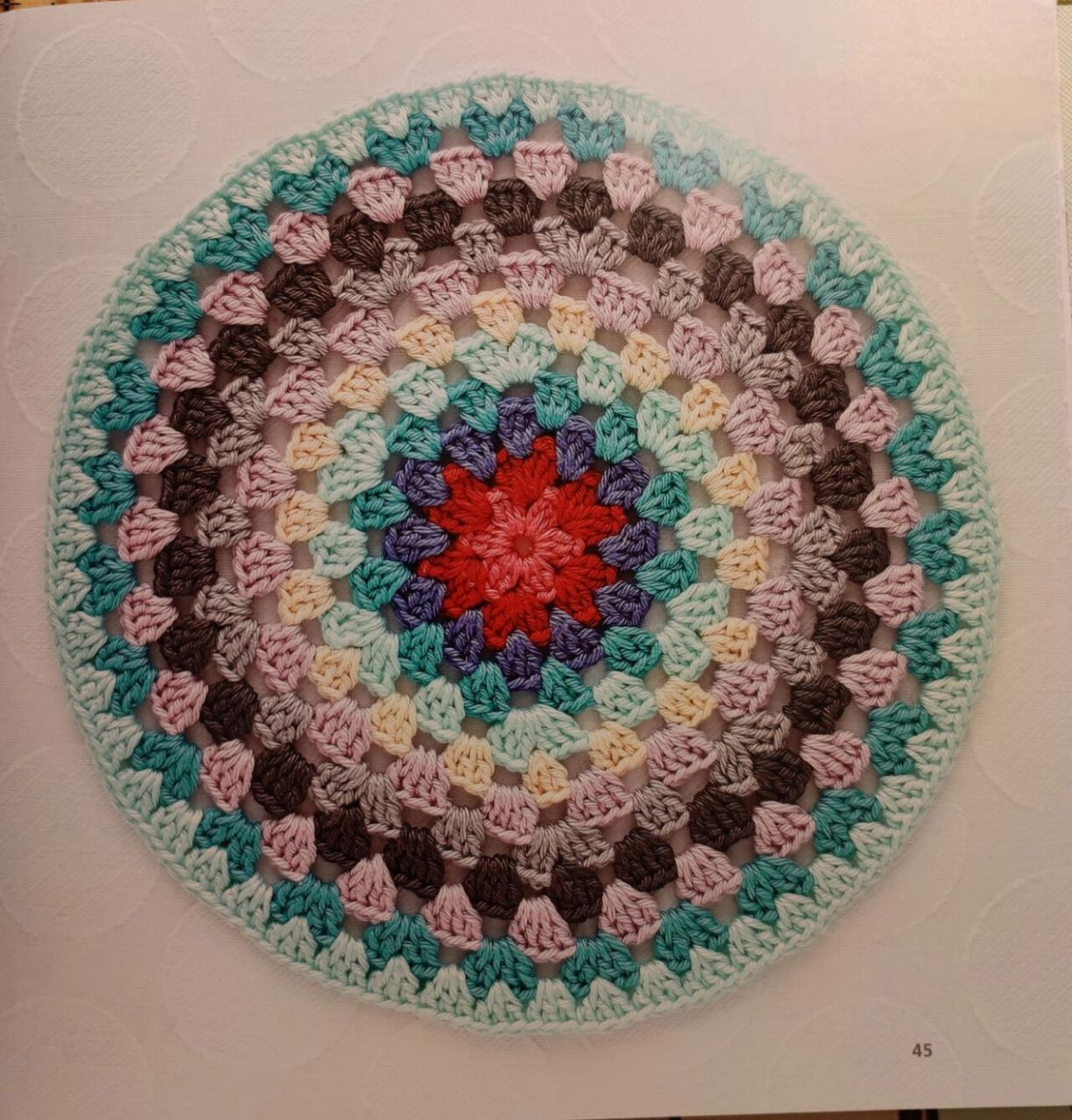 钩针坐垫(附图解) 根据自己需求,按照图解规律钩到自己需要的大小钩针