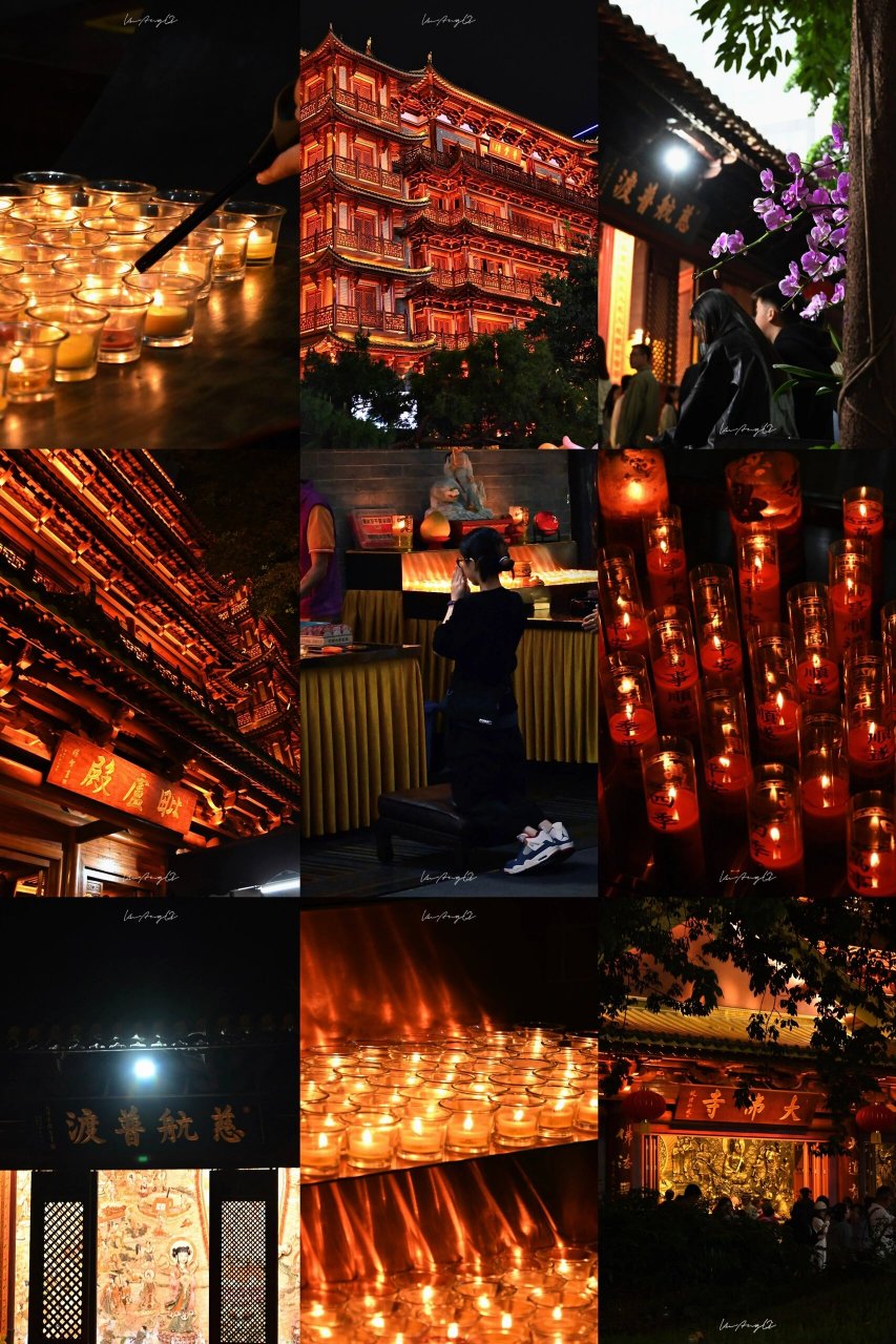 广州大佛寺|祈的愿会圆 大佛古寺晚上开灯好美!