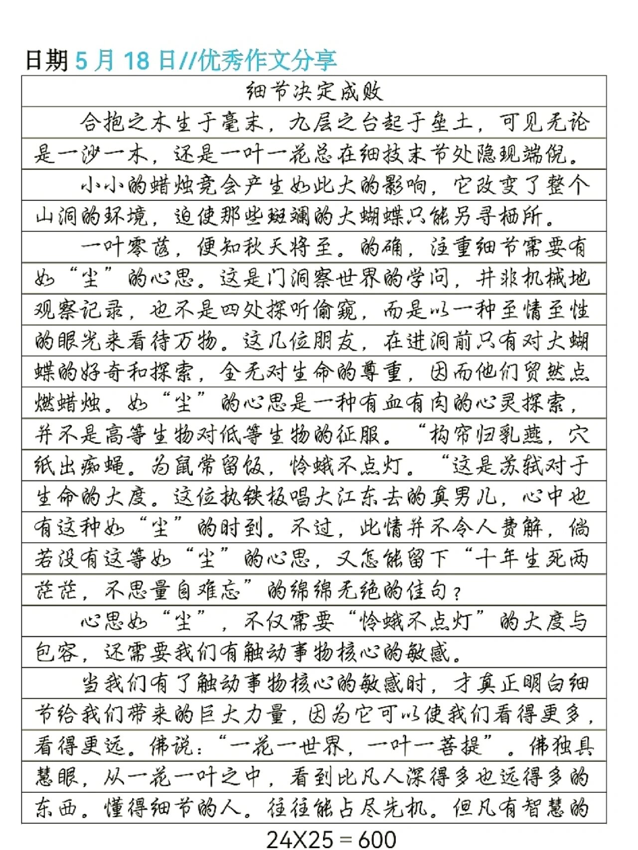 细节写得很详细的小说片段
