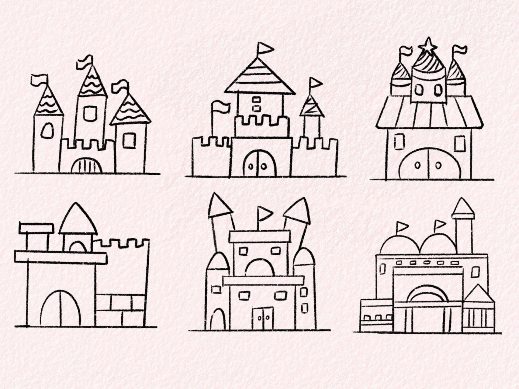 城堡动漫简笔画图片