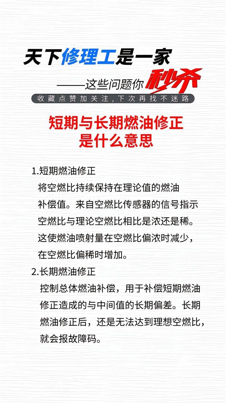 长期短期燃油修正的意思.