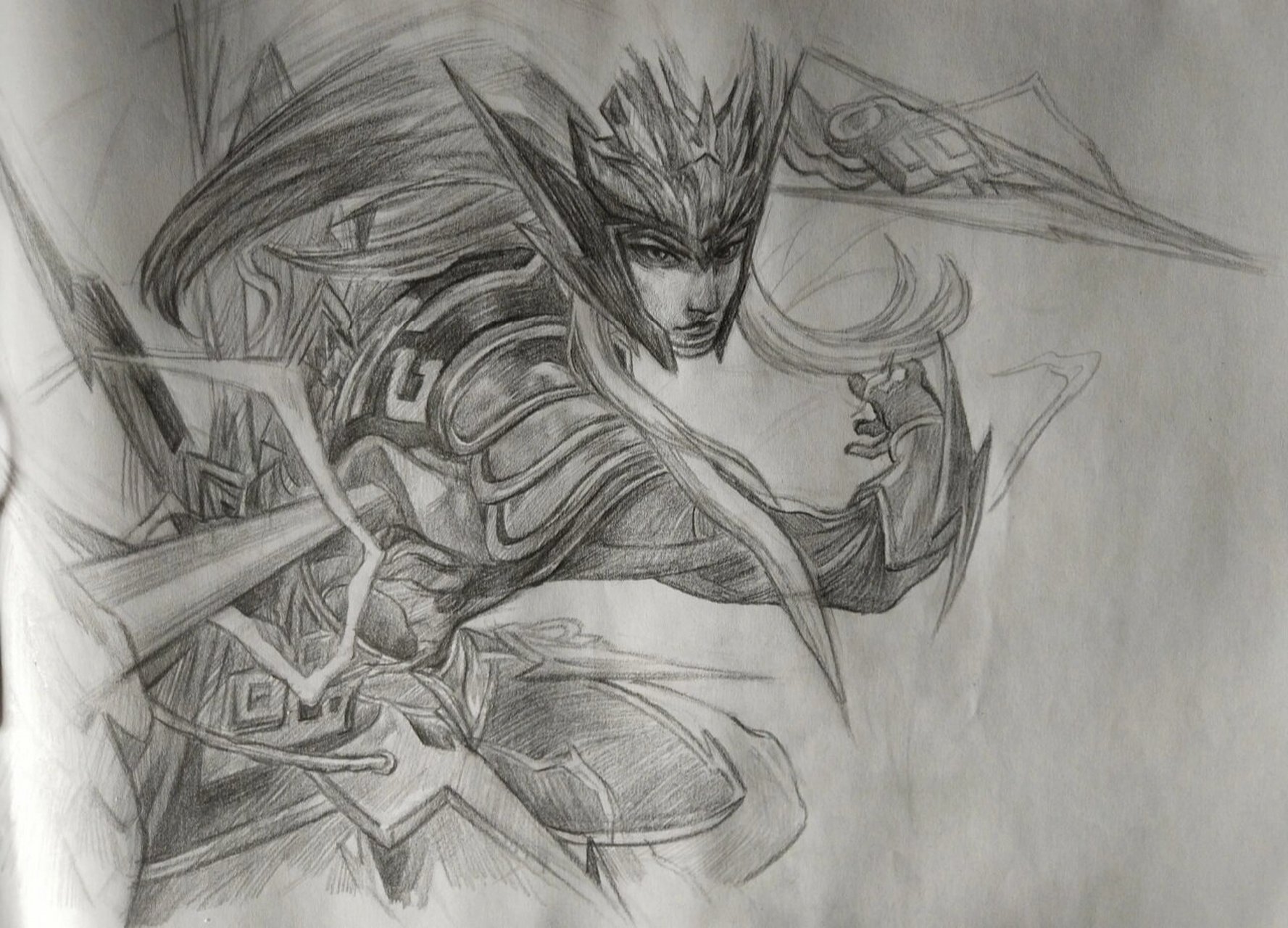 马超神威,铅笔临摹