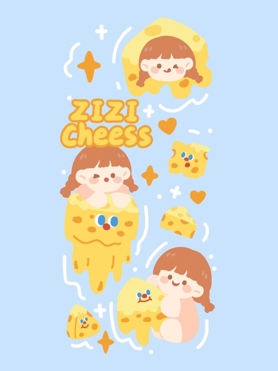 超可爱芝芝酱之芝士奶酪主题原创卡通壁纸 94原创插画设计 · 93