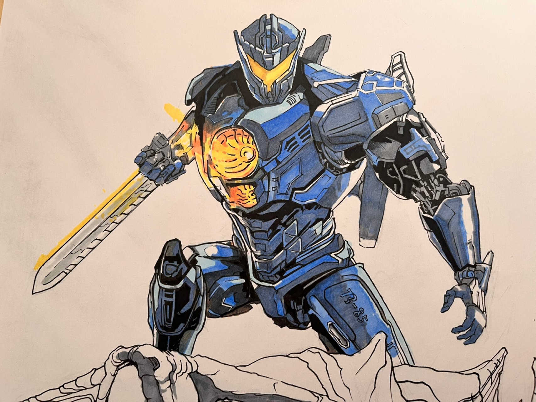 环太平洋(正在进行中) #手绘# #绘画# #环太平洋# #画画# #机器人