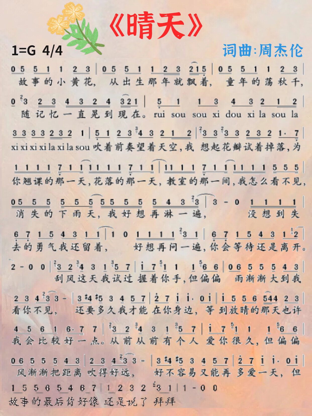 钢琴/电子琴谱分享