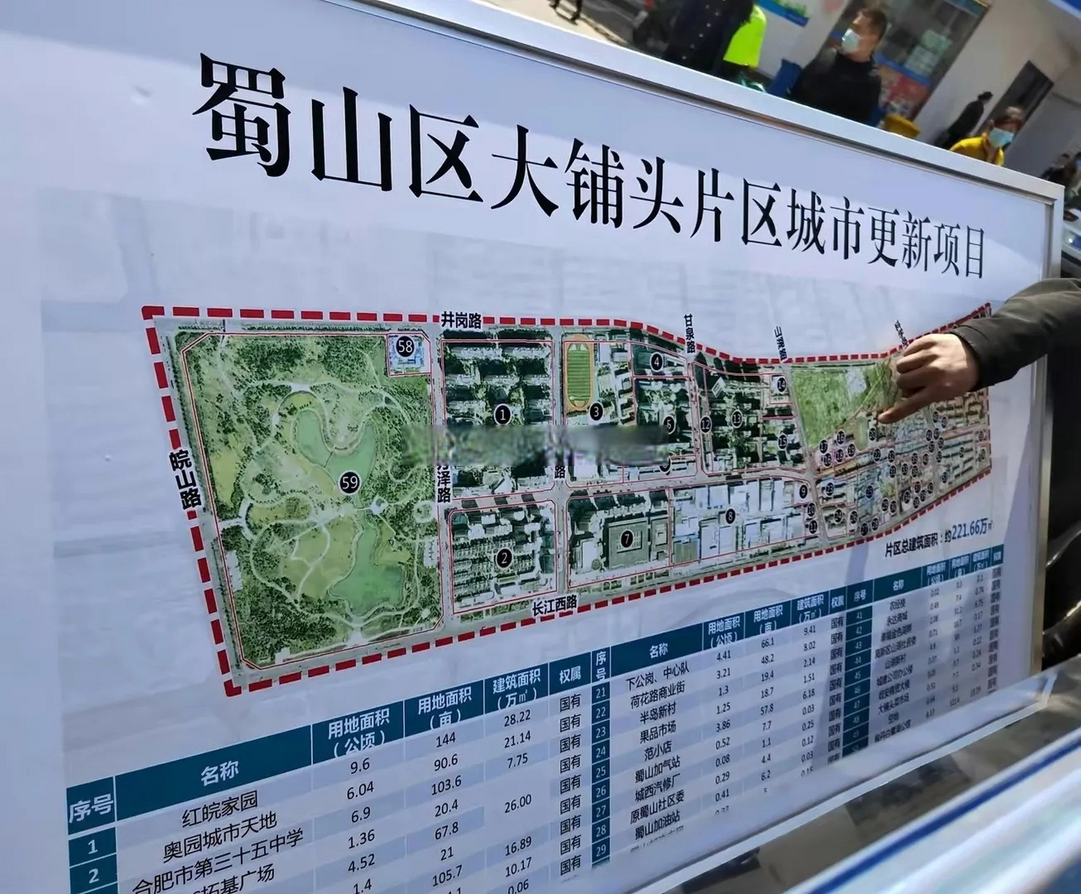 蜀山区大铺头片区更新项目公示,总建筑面积221.