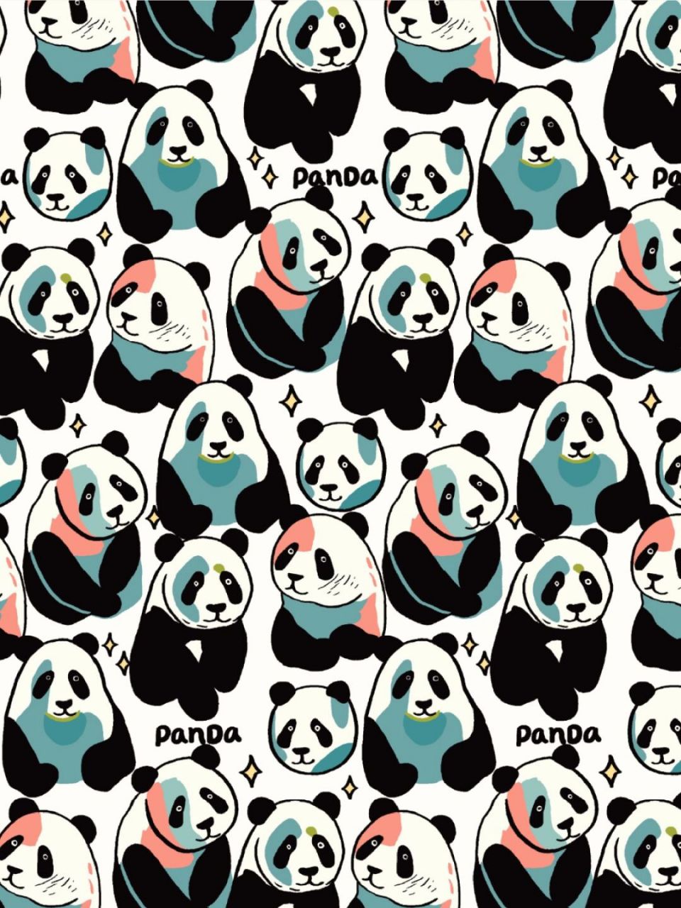 860期 潮酷熊猫图案 原创手机壁纸 #壁纸# #原创壁纸# #手机壁纸