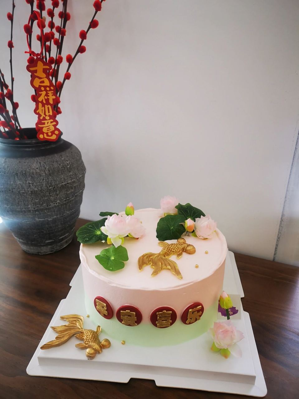 大同供佛祈福蛋糕 #大同生日蛋糕# #供佛蛋糕# #荷花主题蛋糕# #祈福