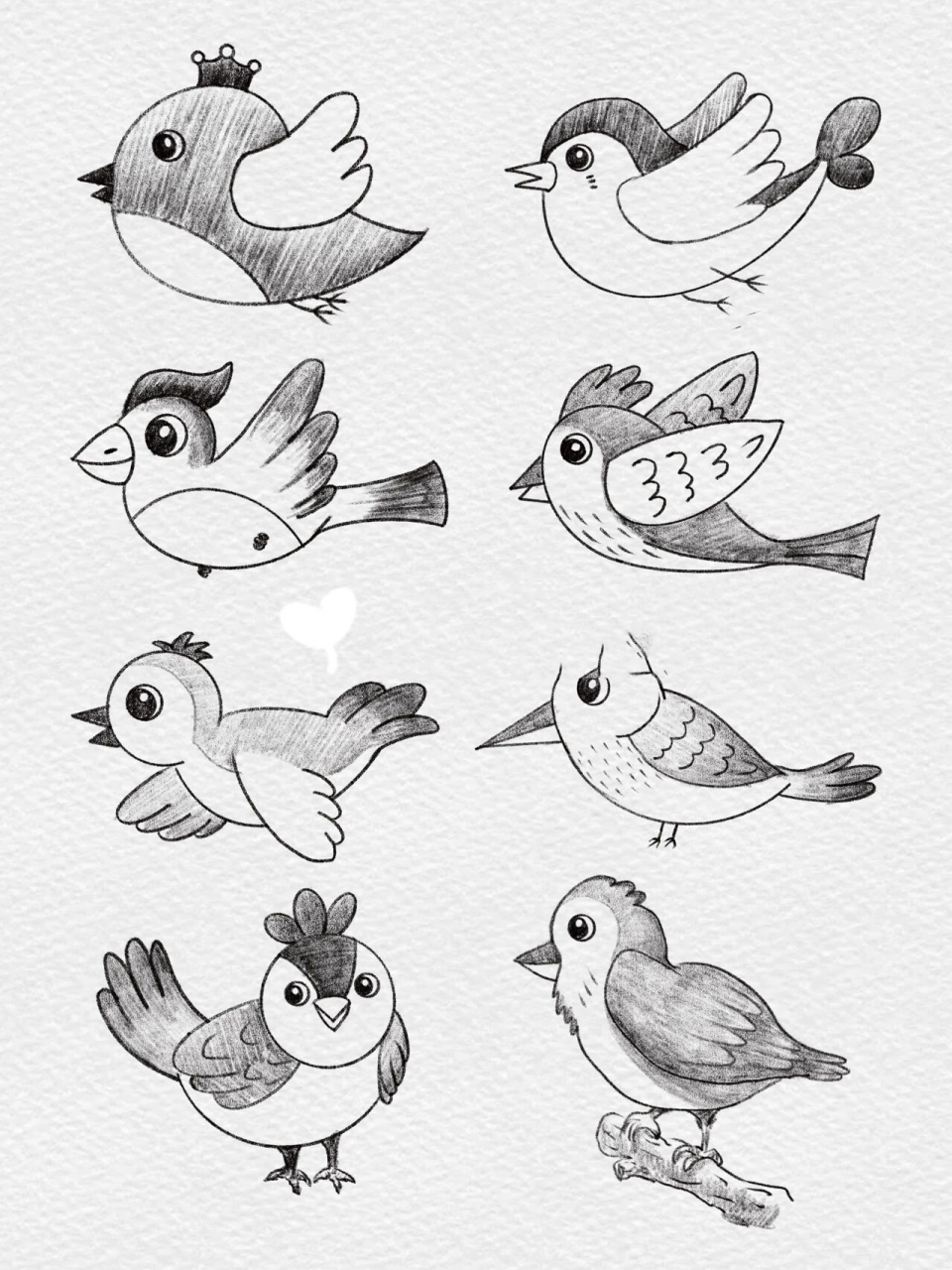 简笔画鸟的画法最简单图片