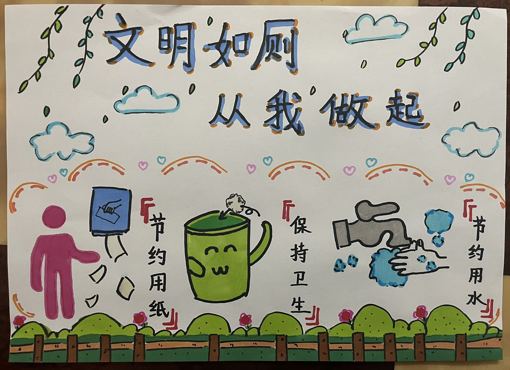 文明如厕手抄报 一年级 素材源自