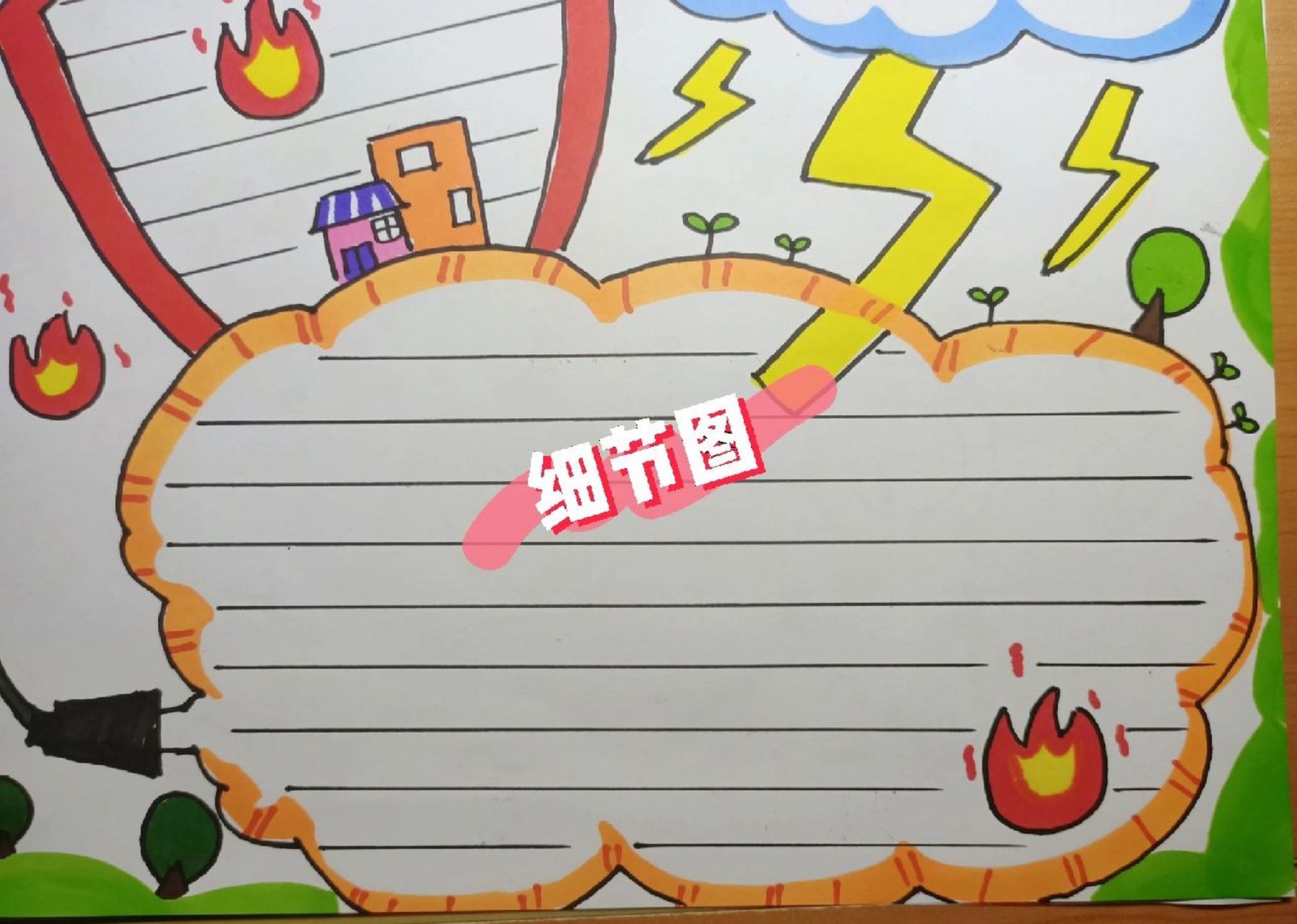 【图片版】防火防电手抄报教程(难度82) 暑假期间,孩子是否单独在家