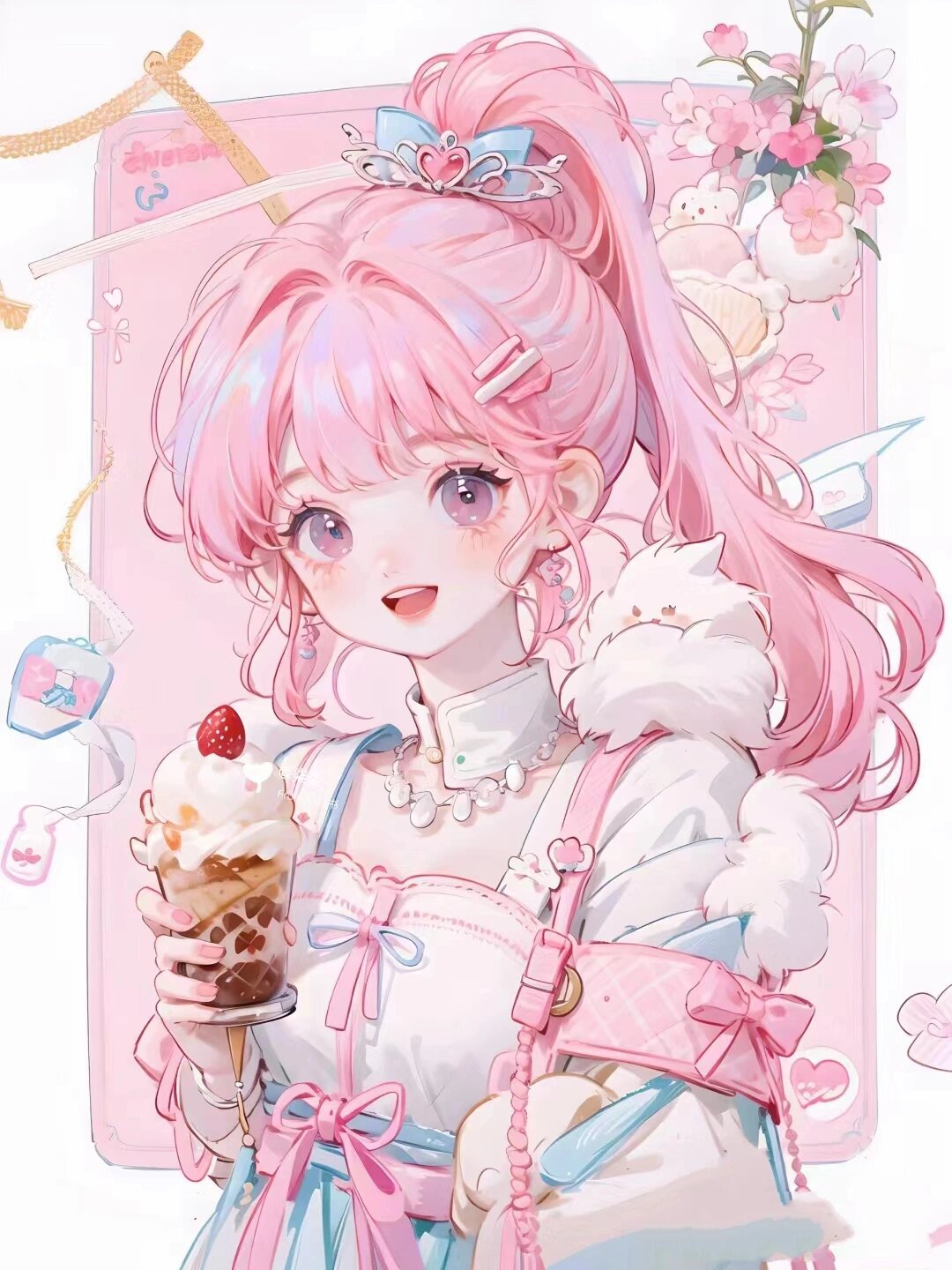 动漫女生头像 闺蜜头像 粉色系!