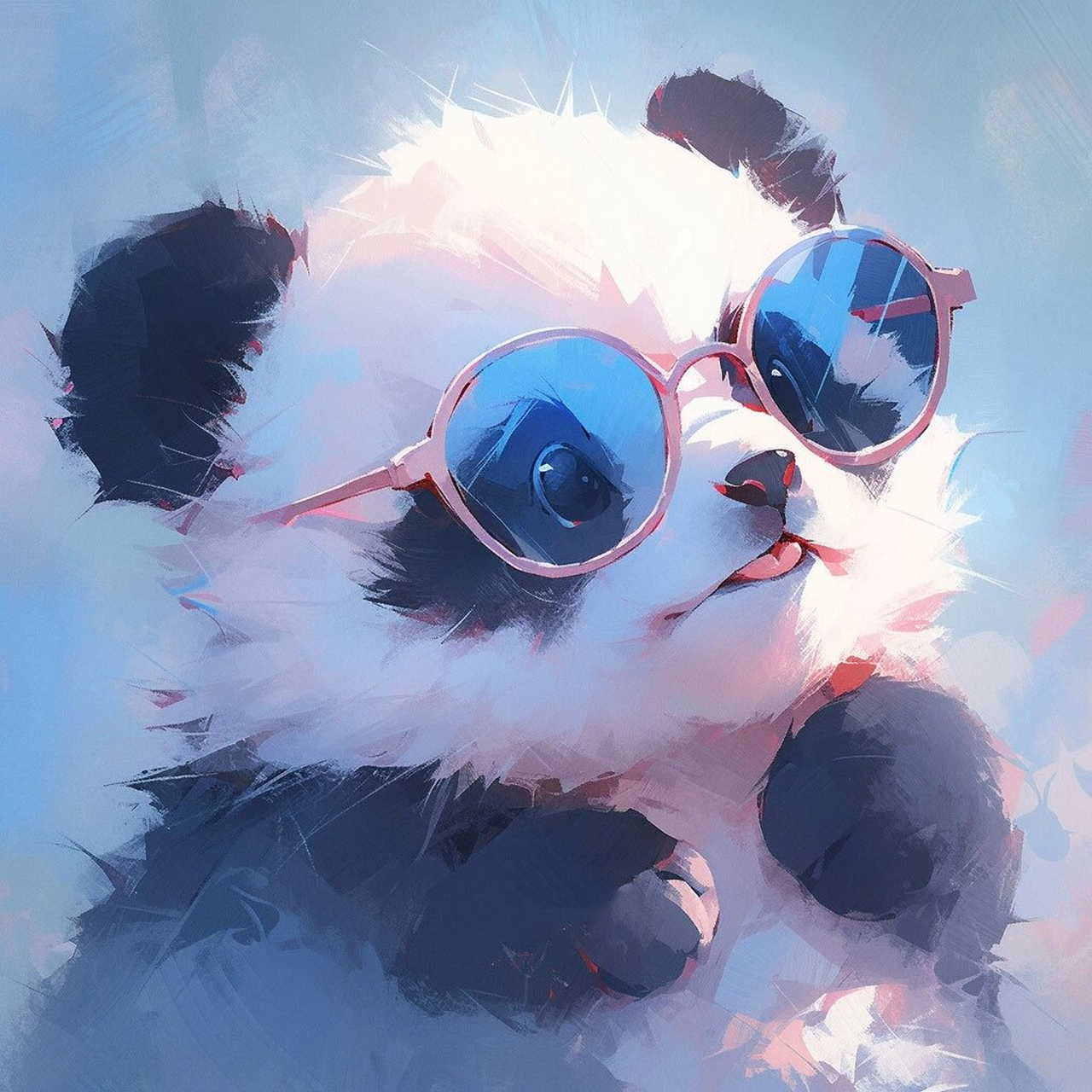 蓝色风暴97酷酷的眼镜熊猫 酷酷熊猫宝宝97戴眼镜不是为了遮住黑