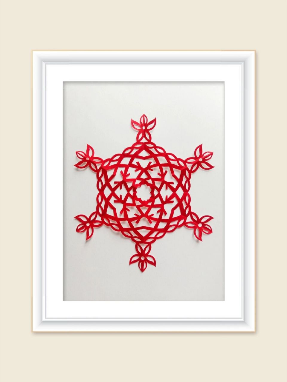 哈哈,春之雪花【图文教程 82今天来分享一个六角折剪的雪花,很开心