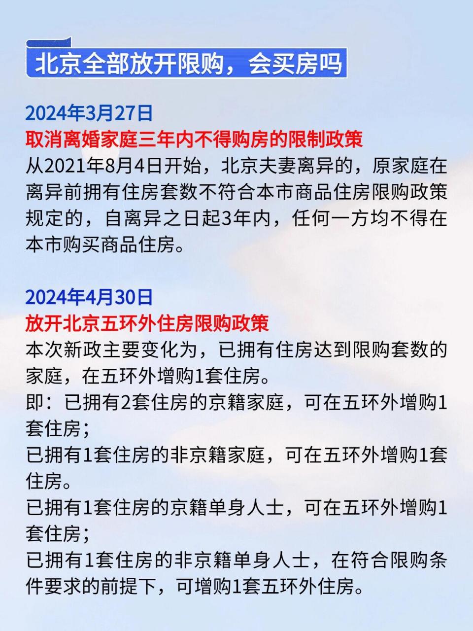 北京全部放开限购你会买房吗⁉️ ✅其实从去年底开始到现在