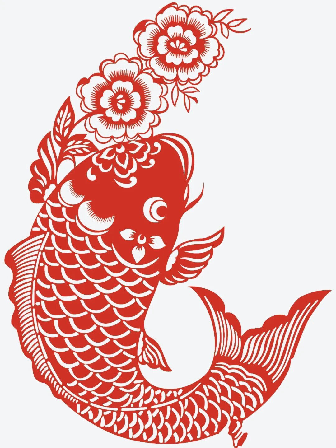 套色剪纸94锦鲤 原图作者94在图一右下 	 颜色仅参考 6015