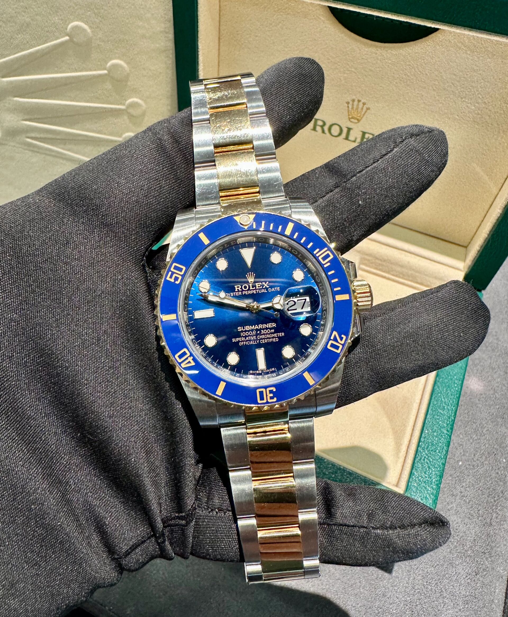 劳力士间金蓝水鬼,二手,北京 劳力士潜航者系列116613lb间金蓝鬼 自动