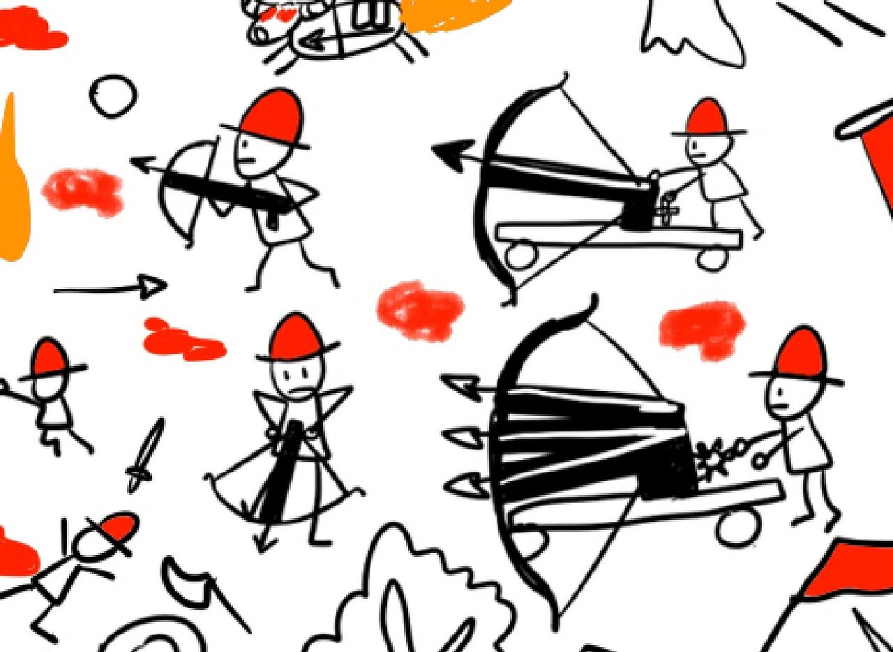 古代军事火柴人,攻城战争,创意儿童画 这是去年寒假带孩子们上的课,教