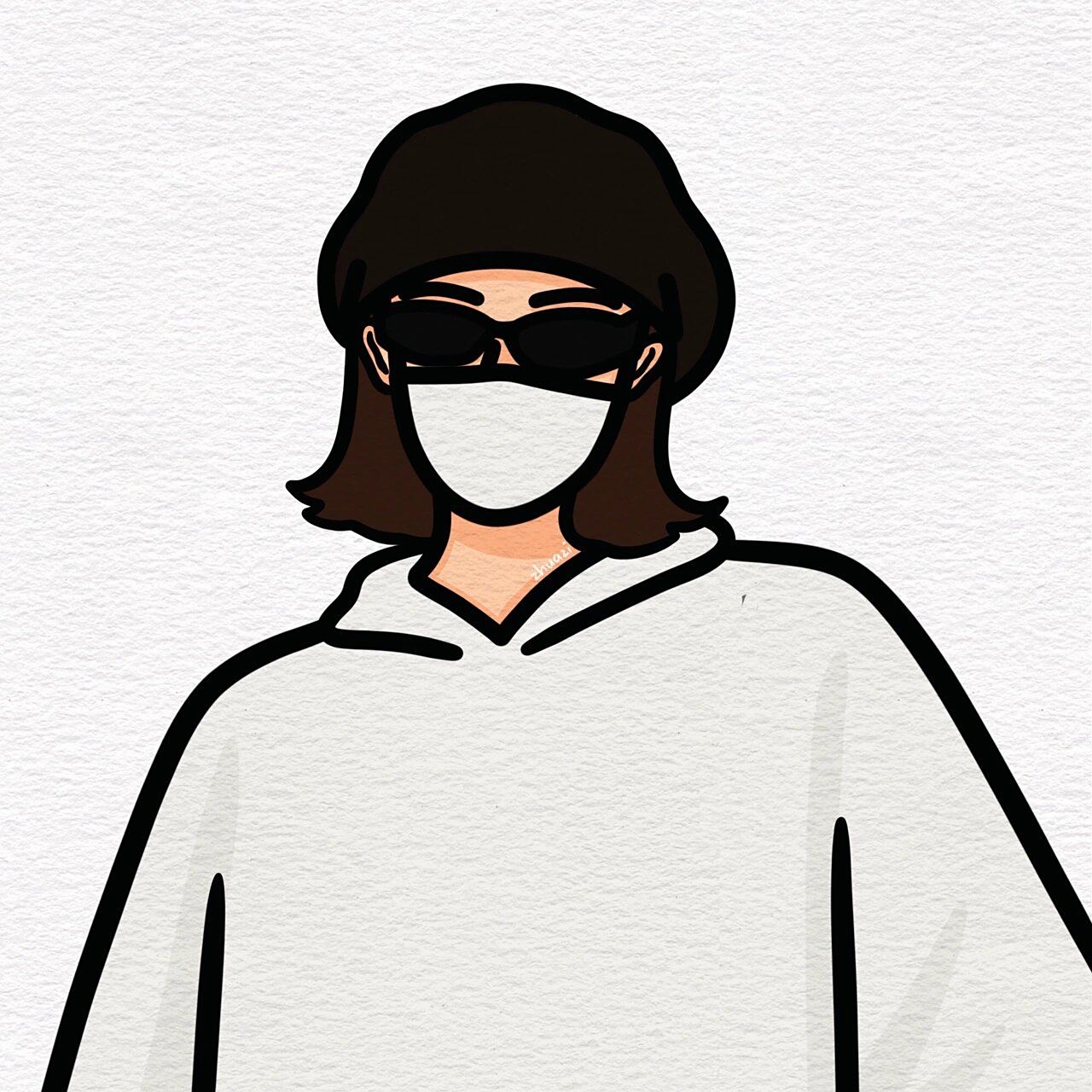 短发女生手绘头像合集