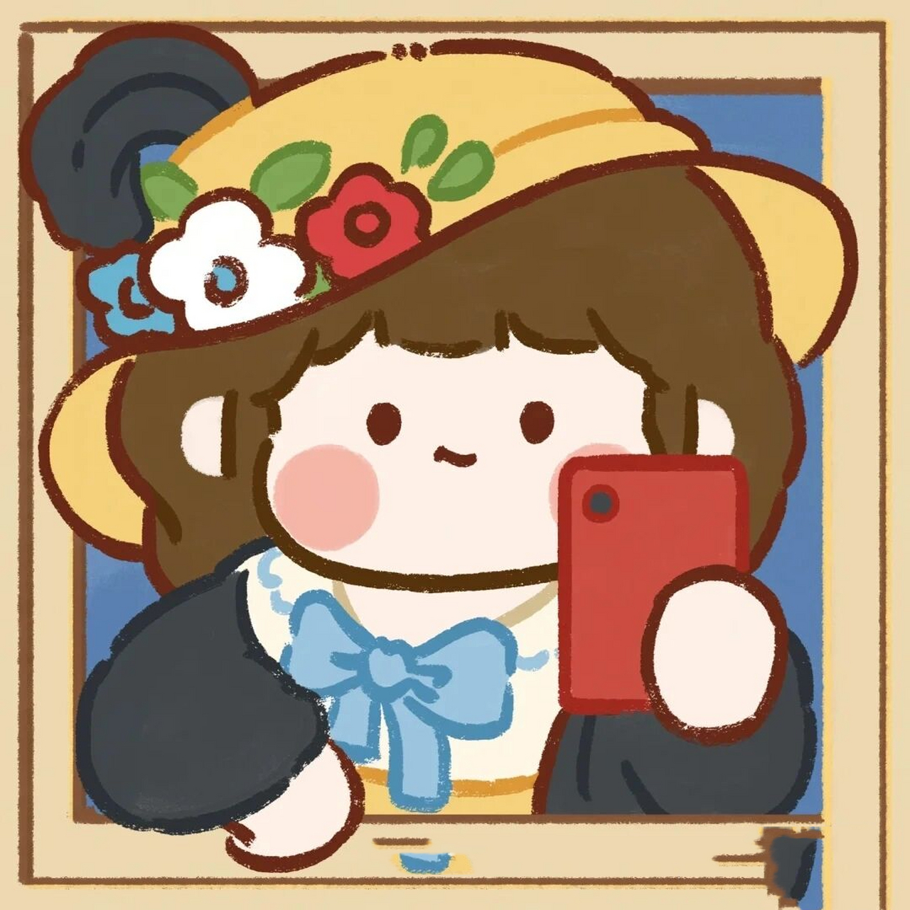 可爱油画动漫女生头像