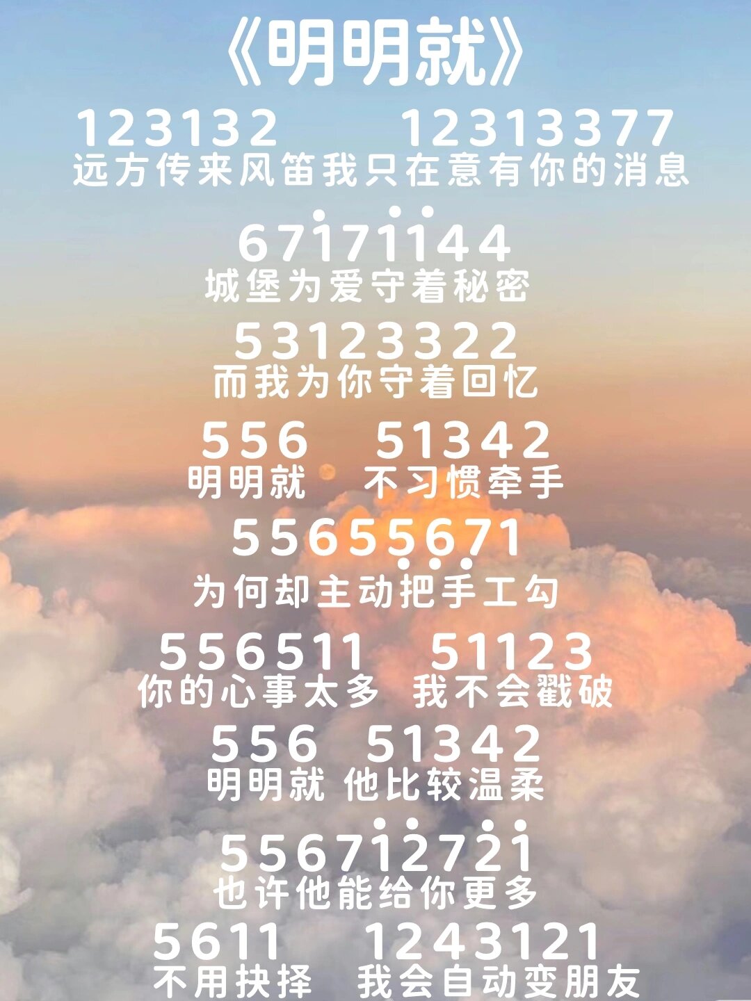 《明明就》电子琴简谱分享