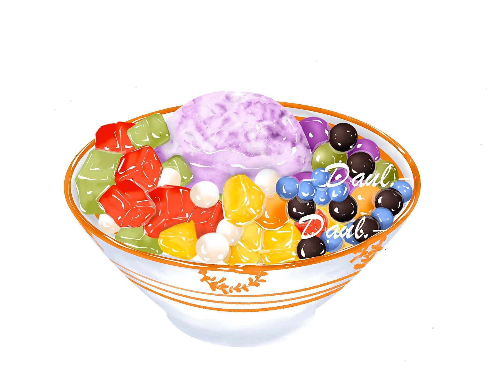 大碗冰粉手绘分享