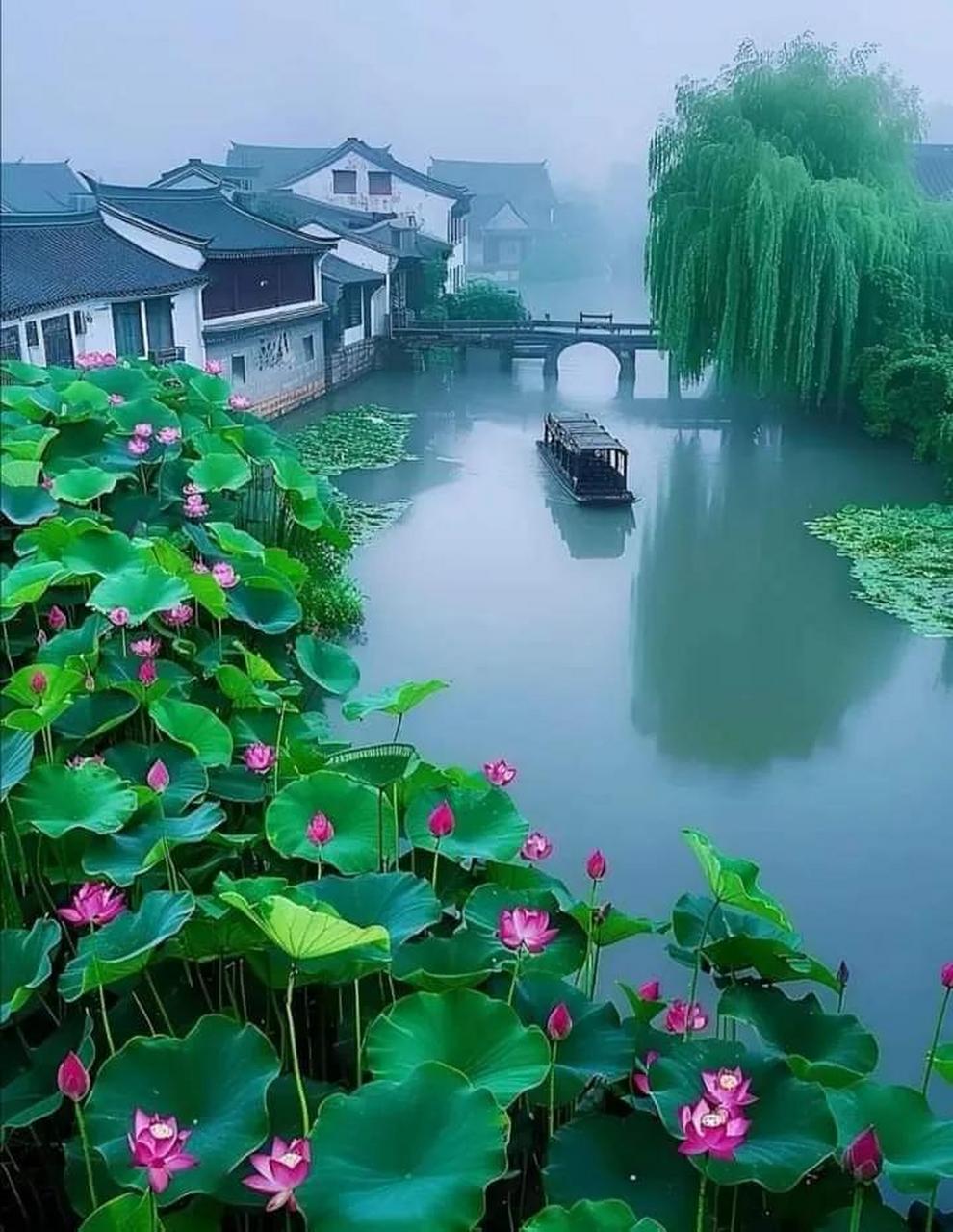 江南烟雨美景图片高清图片