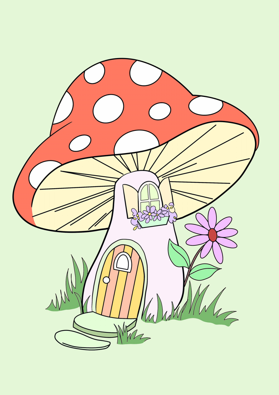 快来看看小蘑菇房子怎么画 | 附线稿 小蘑菇房子简笔画 今天家里明显