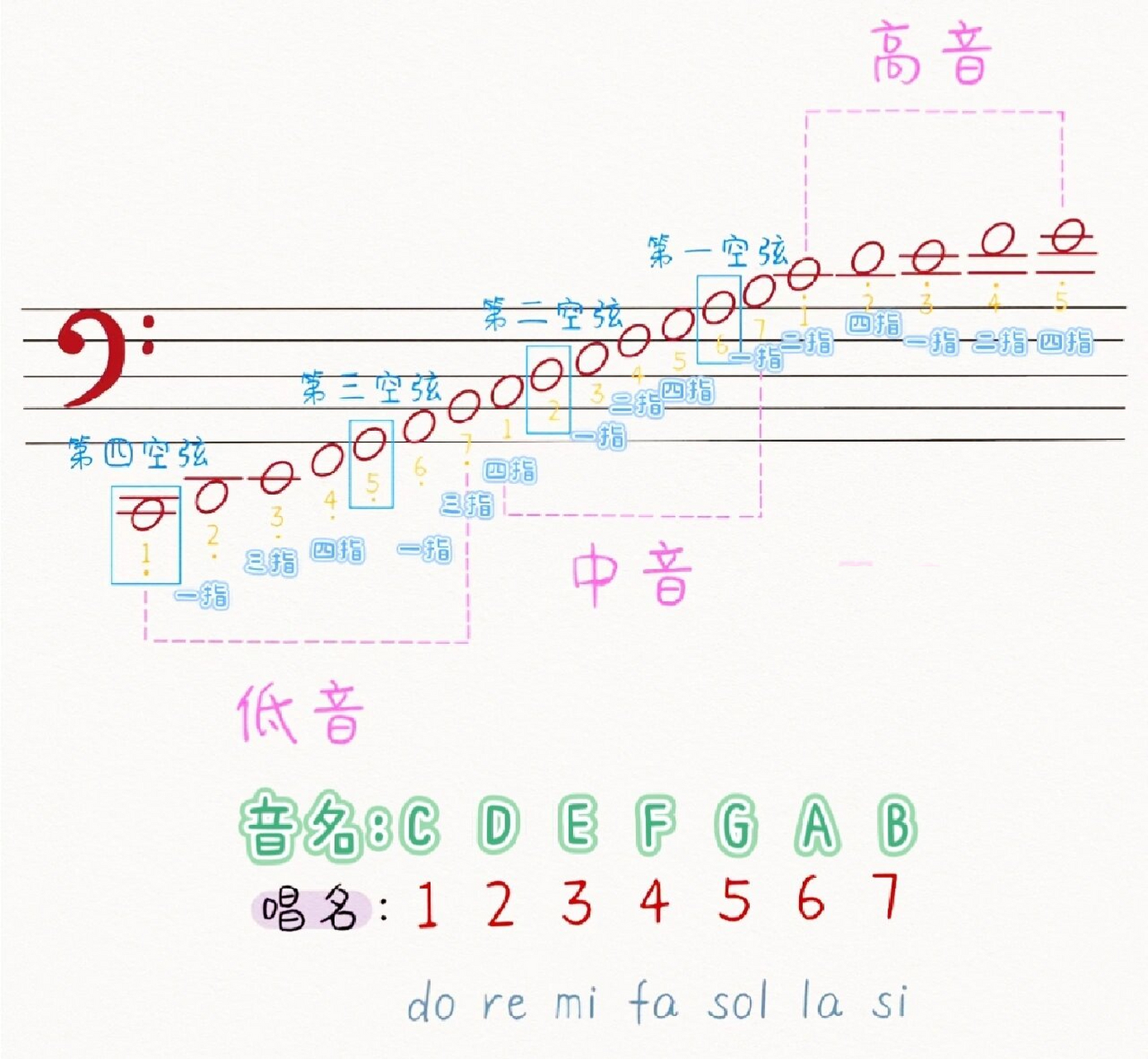 低音谱号认谱图片