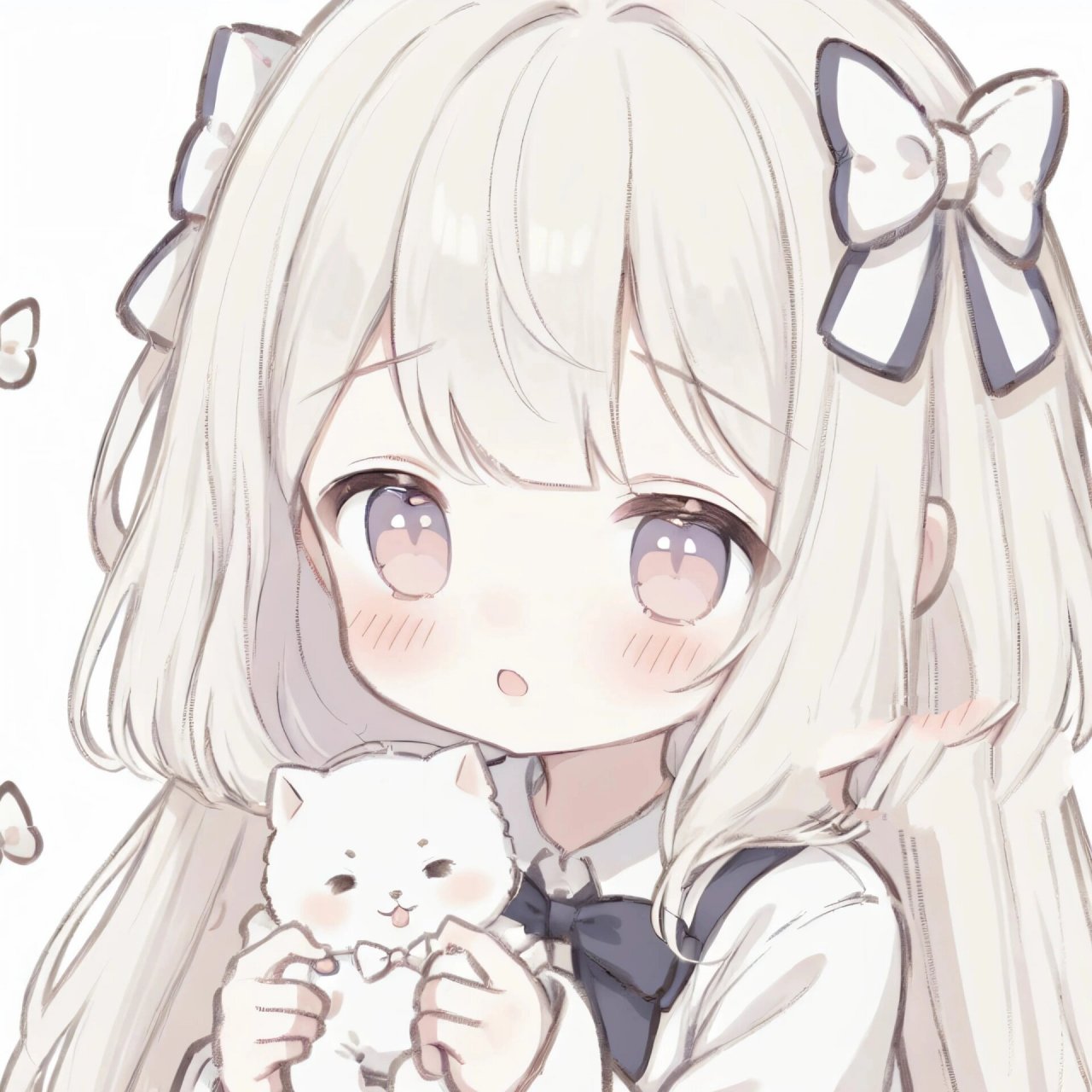 女生头像,白毛闺蜜头像