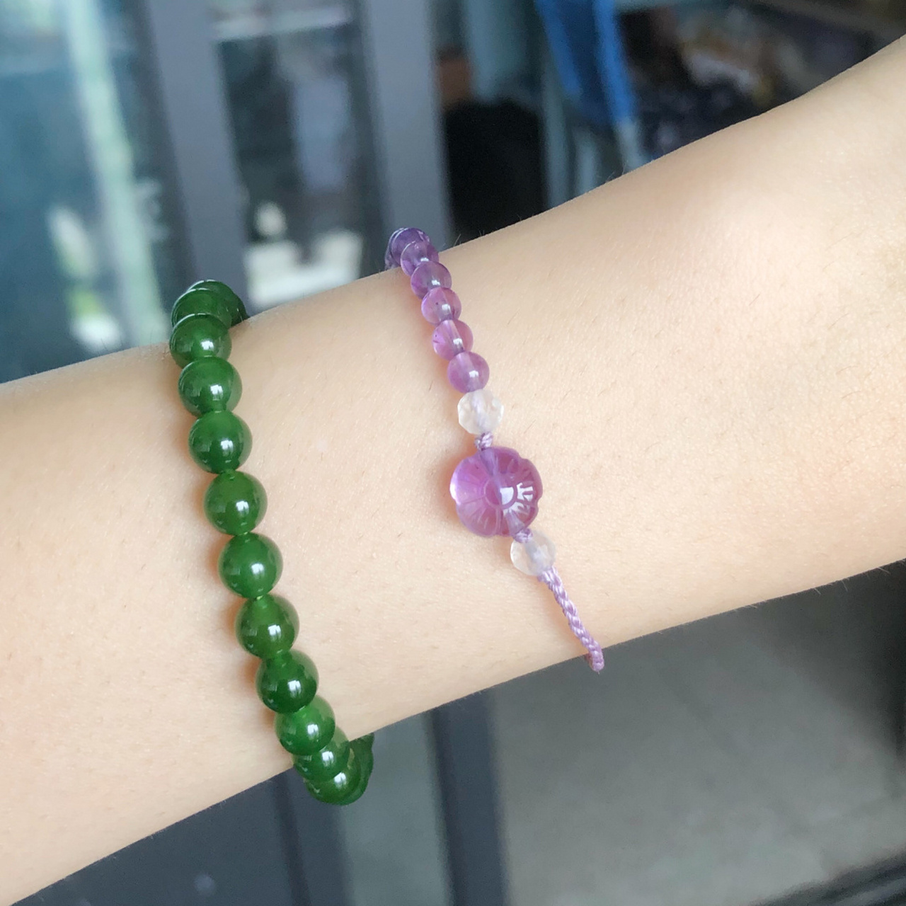 紫水晶小花编绳手链 智慧之石9898 新手入门水晶diy手链 紫水晶4