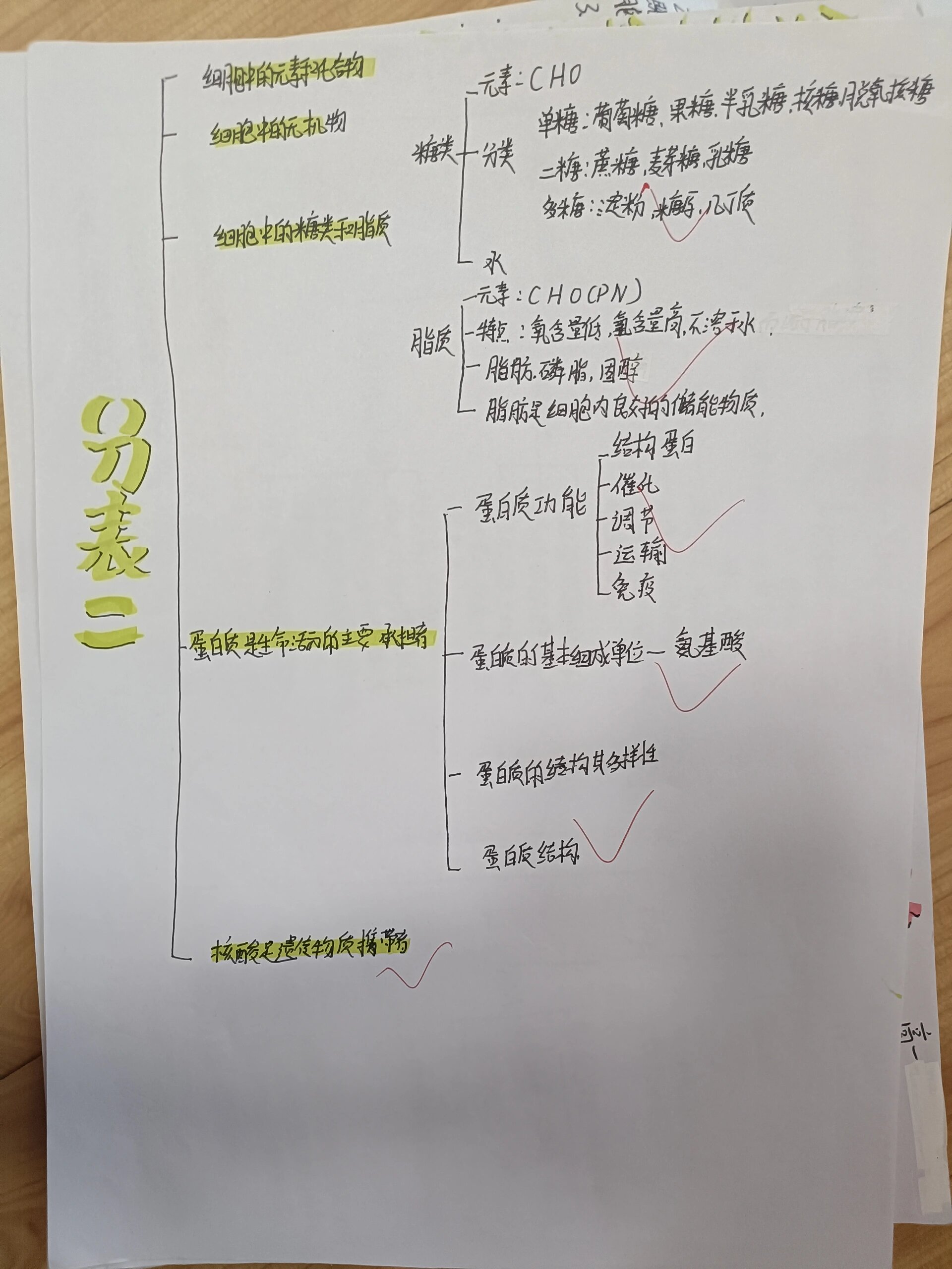 高中必修一全册思维导图生物