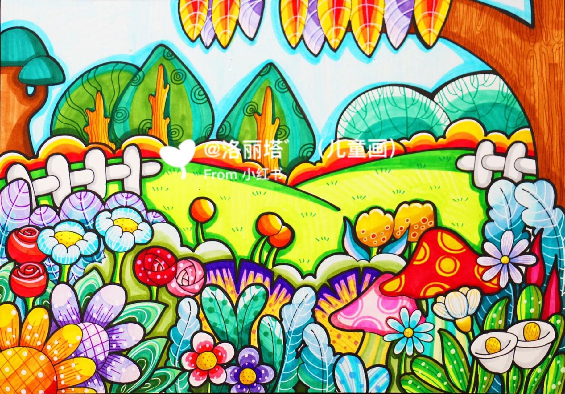分享|原创 万能背景 草地 汇集了很多很多植物的画法