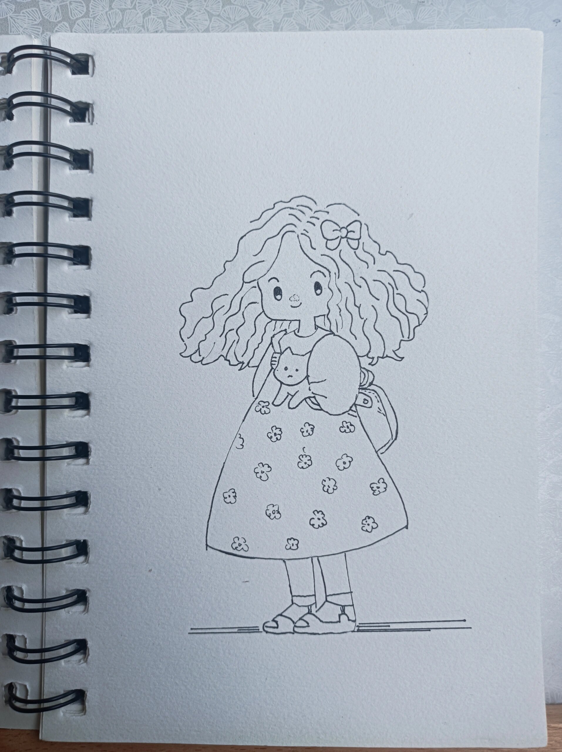 彩铅画 可爱女孩