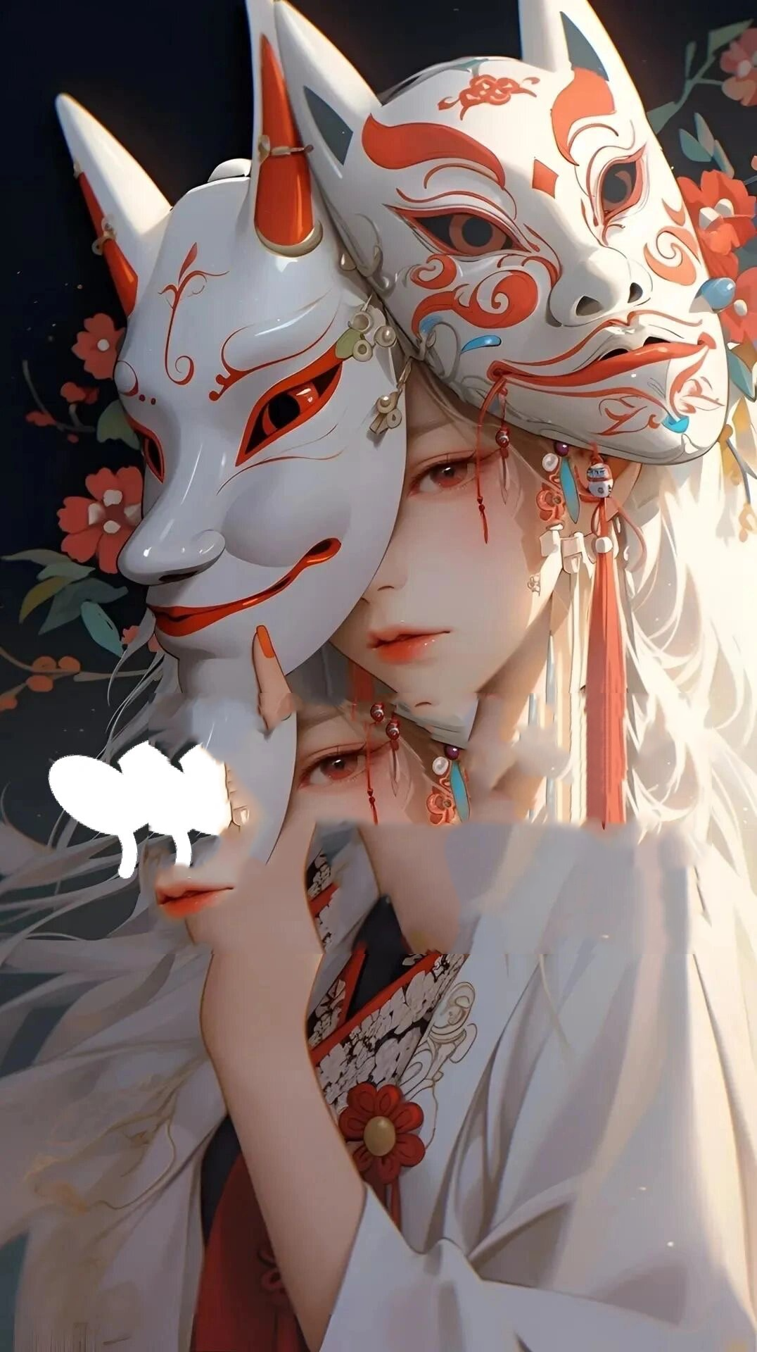 精美插画女生高清壁纸|暗丧系鬼面篇