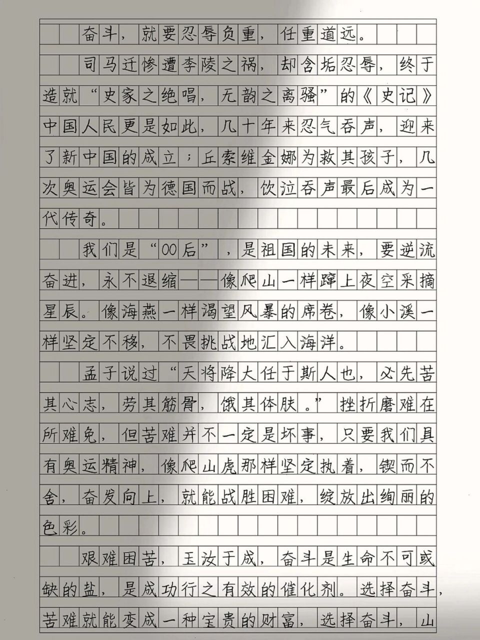 《少年负壮气,奋斗正当时》 优秀作文摘抄 成功的道路上,必然长满荆棘