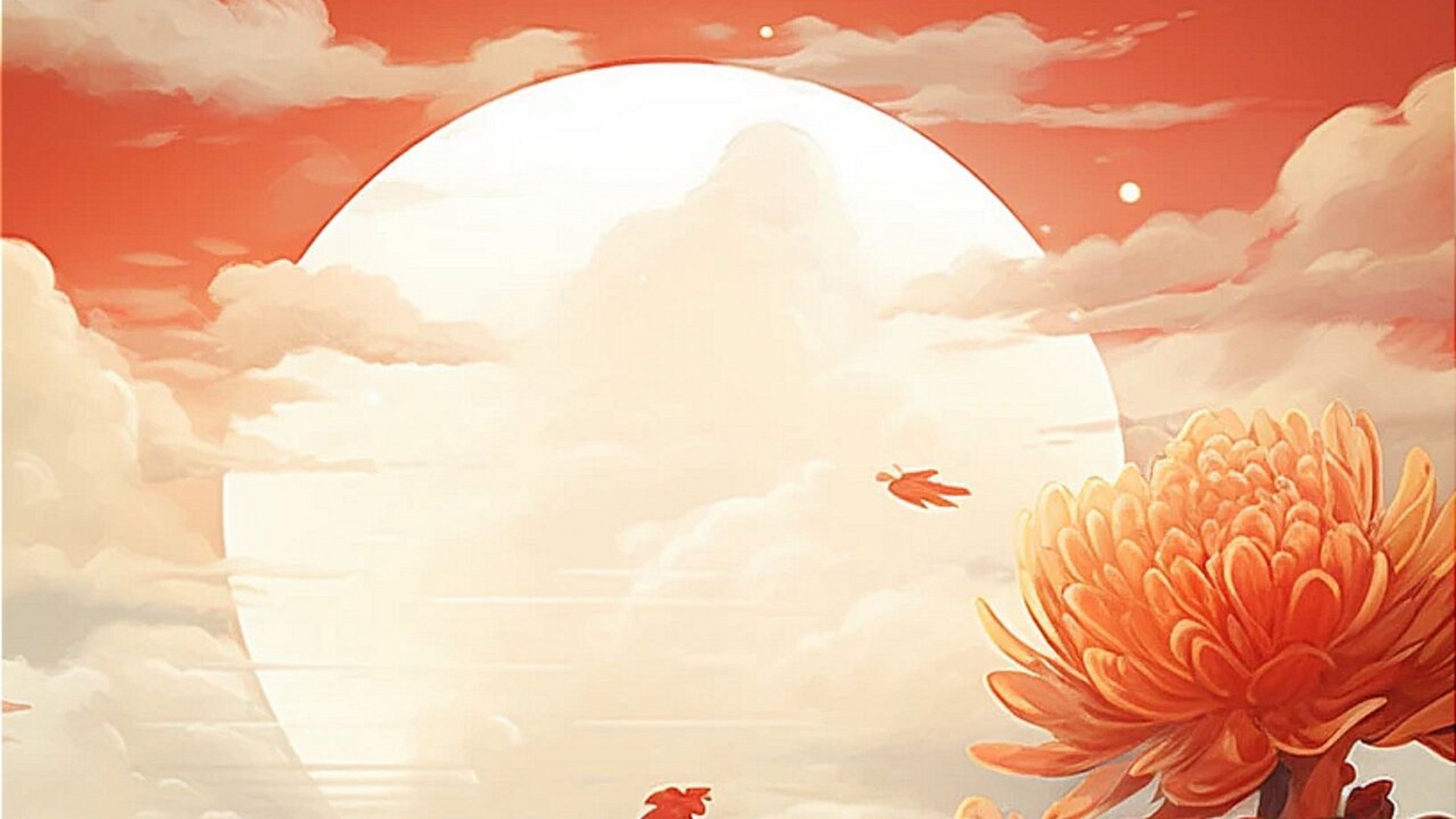 金秋十月72火红菊花·横版通用背景底图 *(2961 61 6129