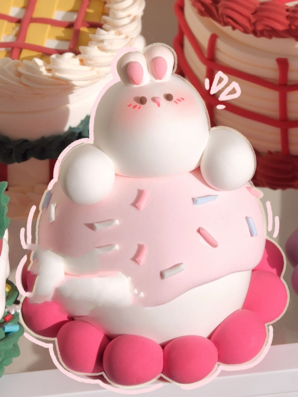 粘土蛋糕教程|98超可爱兔兔蛋糕9902 92兔兔蛋糕教程来啦