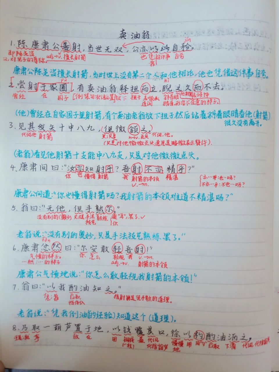 七下《卖油翁》翻译 文言现象 很全,预习 复习.欢迎大家指正!
