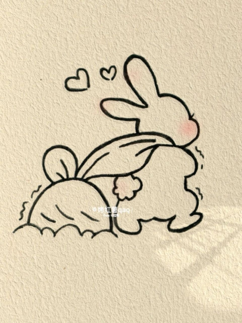 简笔画教程|兔兔拔萝卜 临摹 #简笔画教程# #简笔画# #可爱简笔画