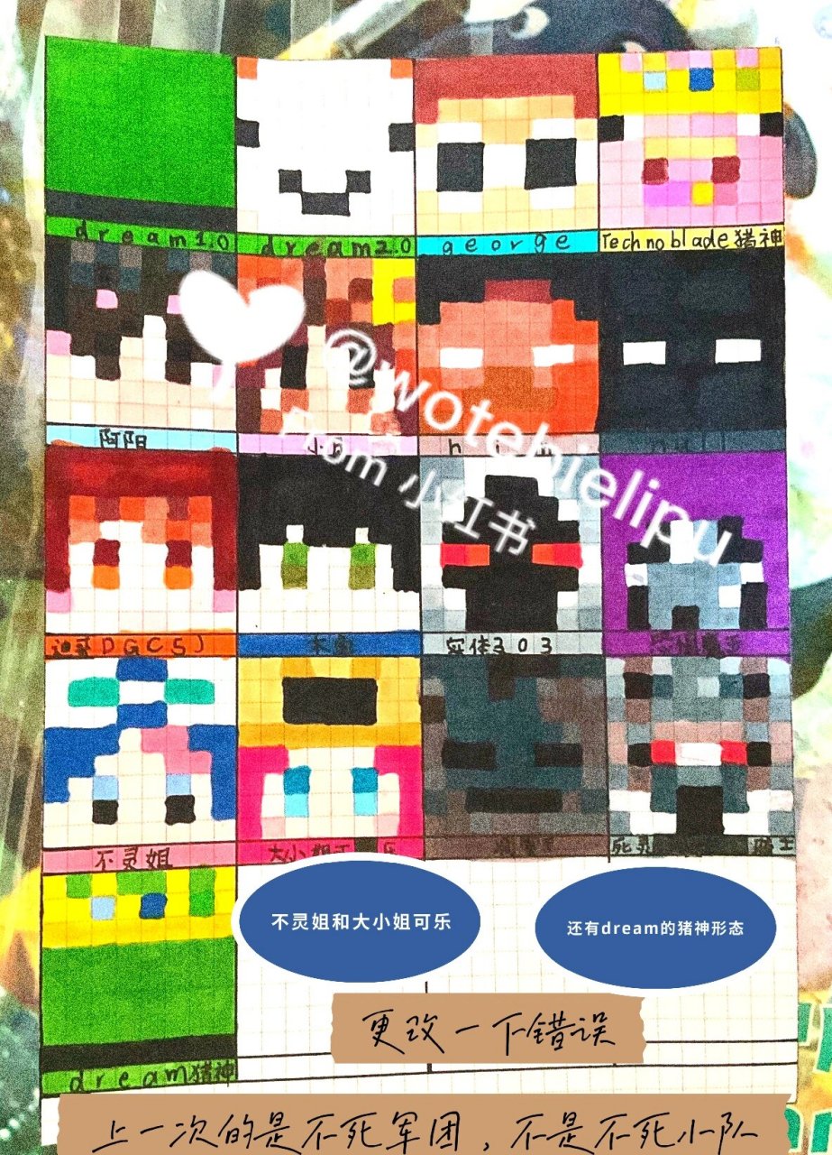 我的世界头像来了 1不灵姐 2大小姐可乐 3dream3.0猪神形态