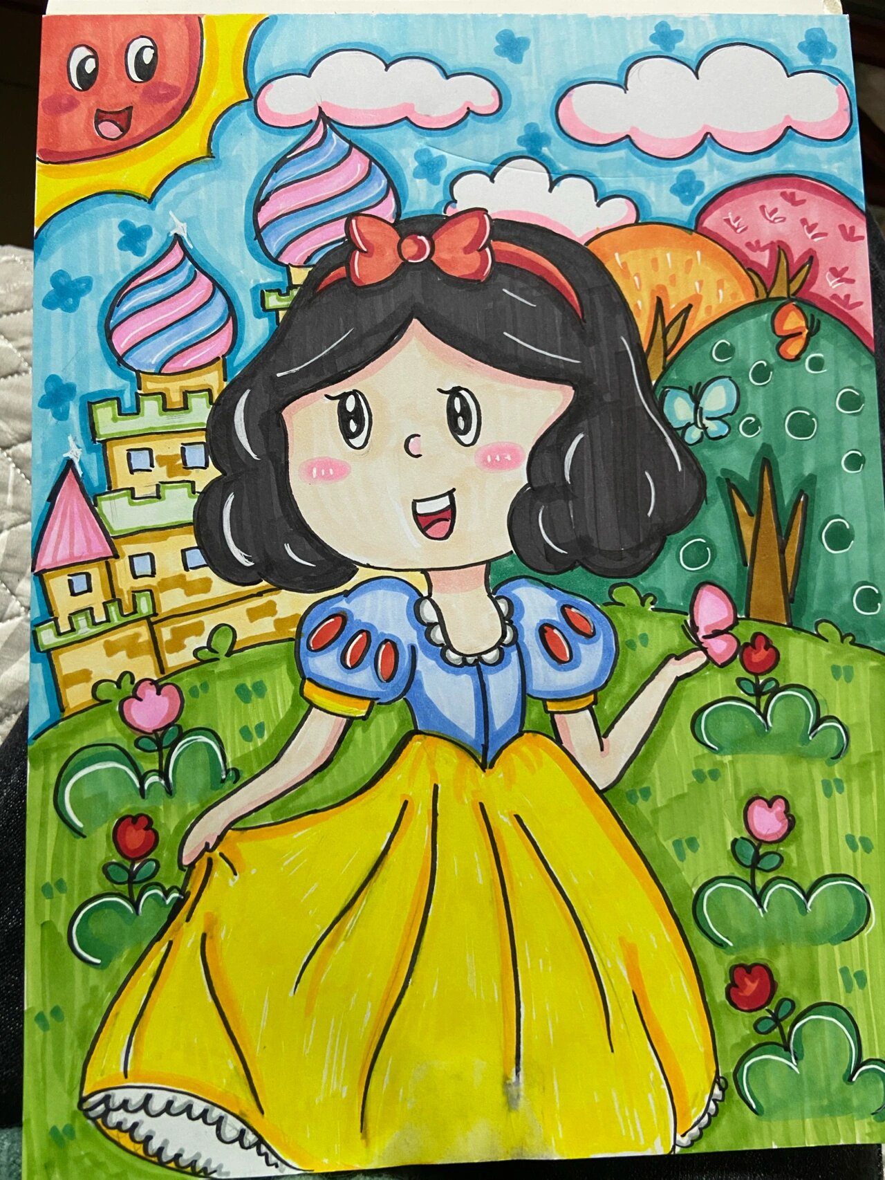 白雪公主 马克笔儿童画