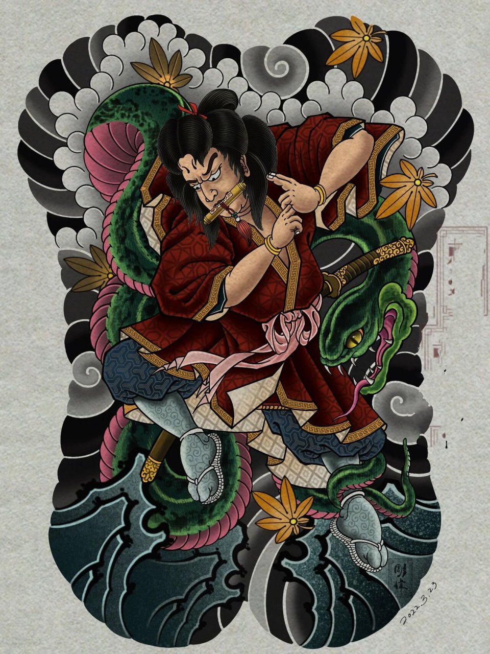 满背老传统手稿设计